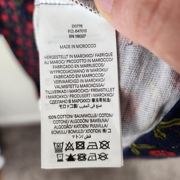 Boden Penelope Jersey Long Sleeve Dress Navy Daisy Foliage Size 10 Petite - Picture 16 of 16